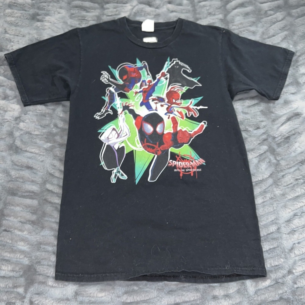 Spider-Man Into The Spiderverse Short Sleeve Crew Neck 100% Cotton Shirt Sm